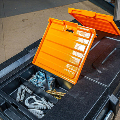 Slimline Rolling Tool Box – Wheeled Storage, Pull Out Tray Lightweight