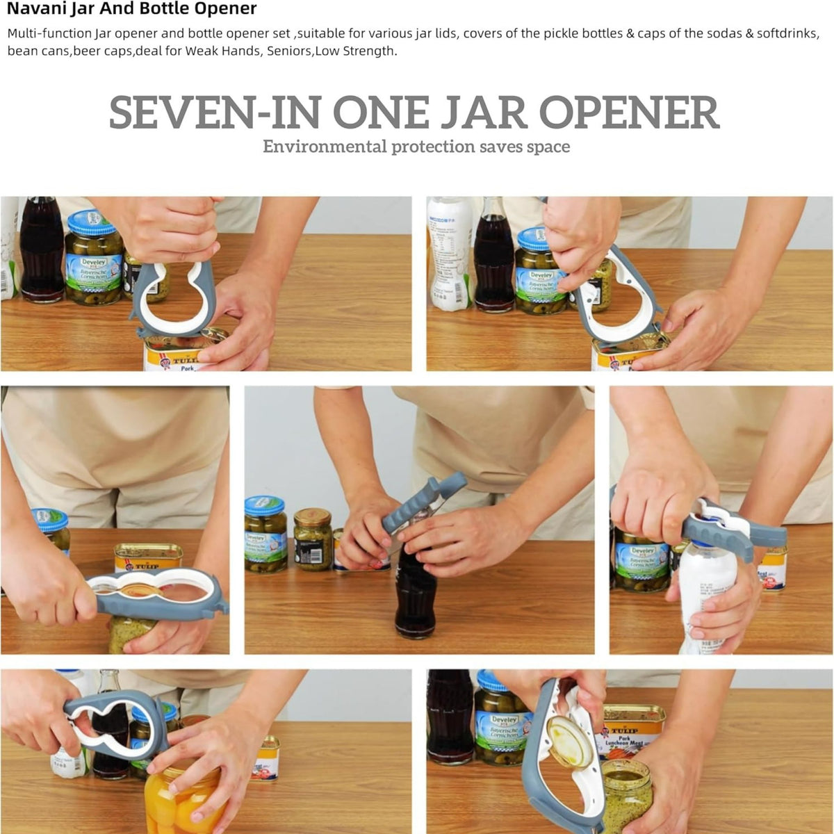 Multi-Function Jar & Bottle Opener – Arthritis & Grip Aid Kitchen Tool