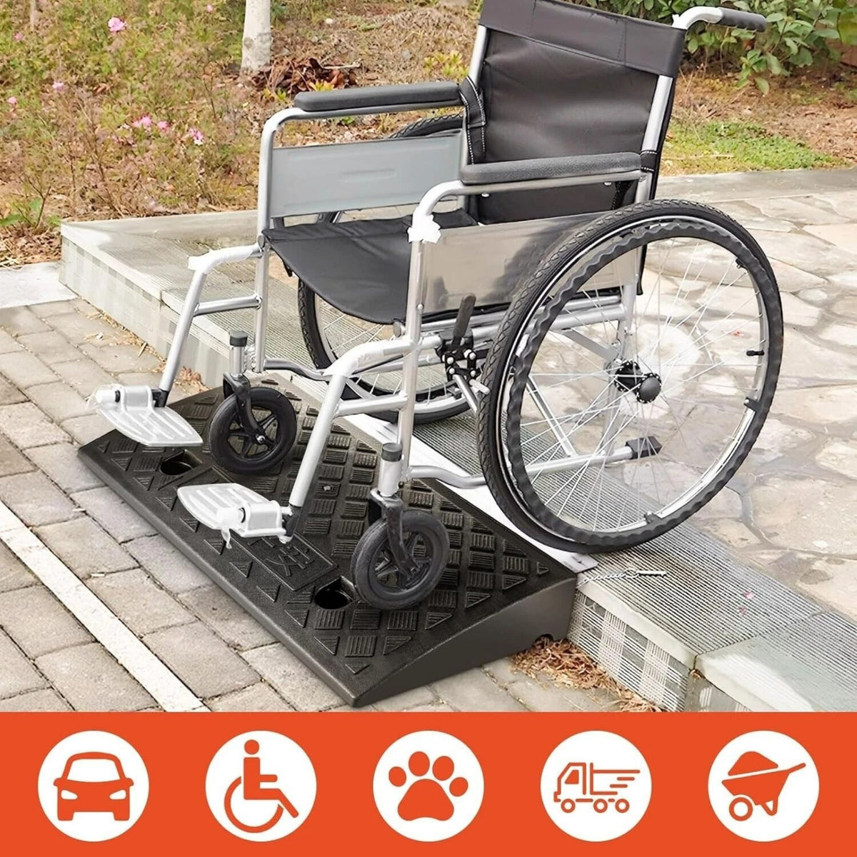 2x Kerb Ramps Polypropylene Vehicle Access Slope Driveway Wheelchair 2500kg
