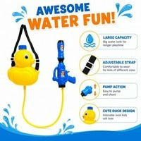 Kids Duck Backpack Water Blaster – Pump Action Outdoor Summer Toy