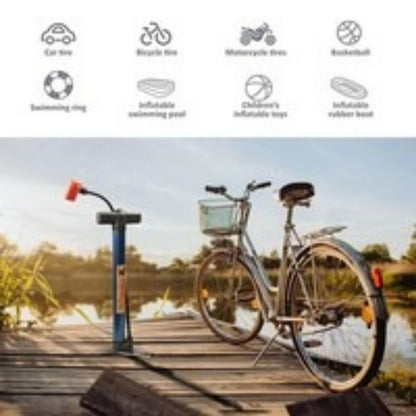Mini Bike Floor Pump – Stainless Steel, High Pressure, 31.5cm Portable