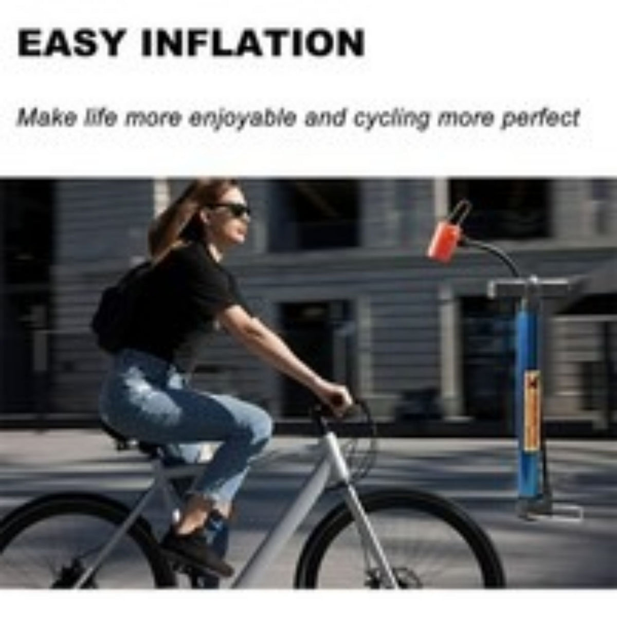 Mini Bike Floor Pump – Stainless Steel, High Pressure, 31.5cm Portable
