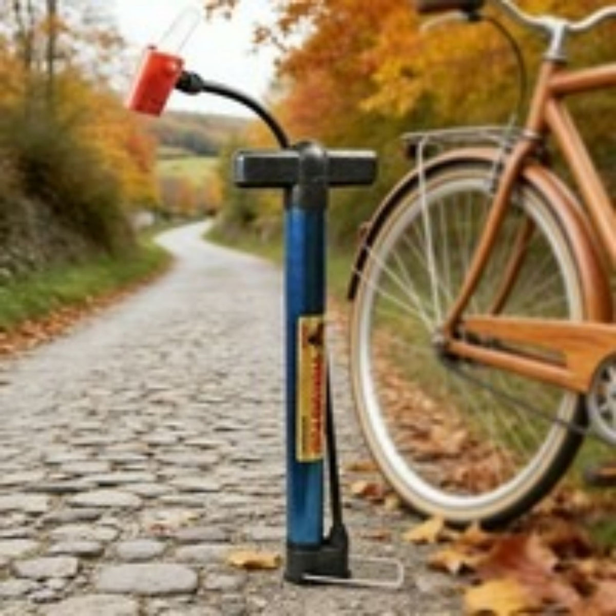 Mini Bike Floor Pump – Stainless Steel, High Pressure, 31.5cm Portable