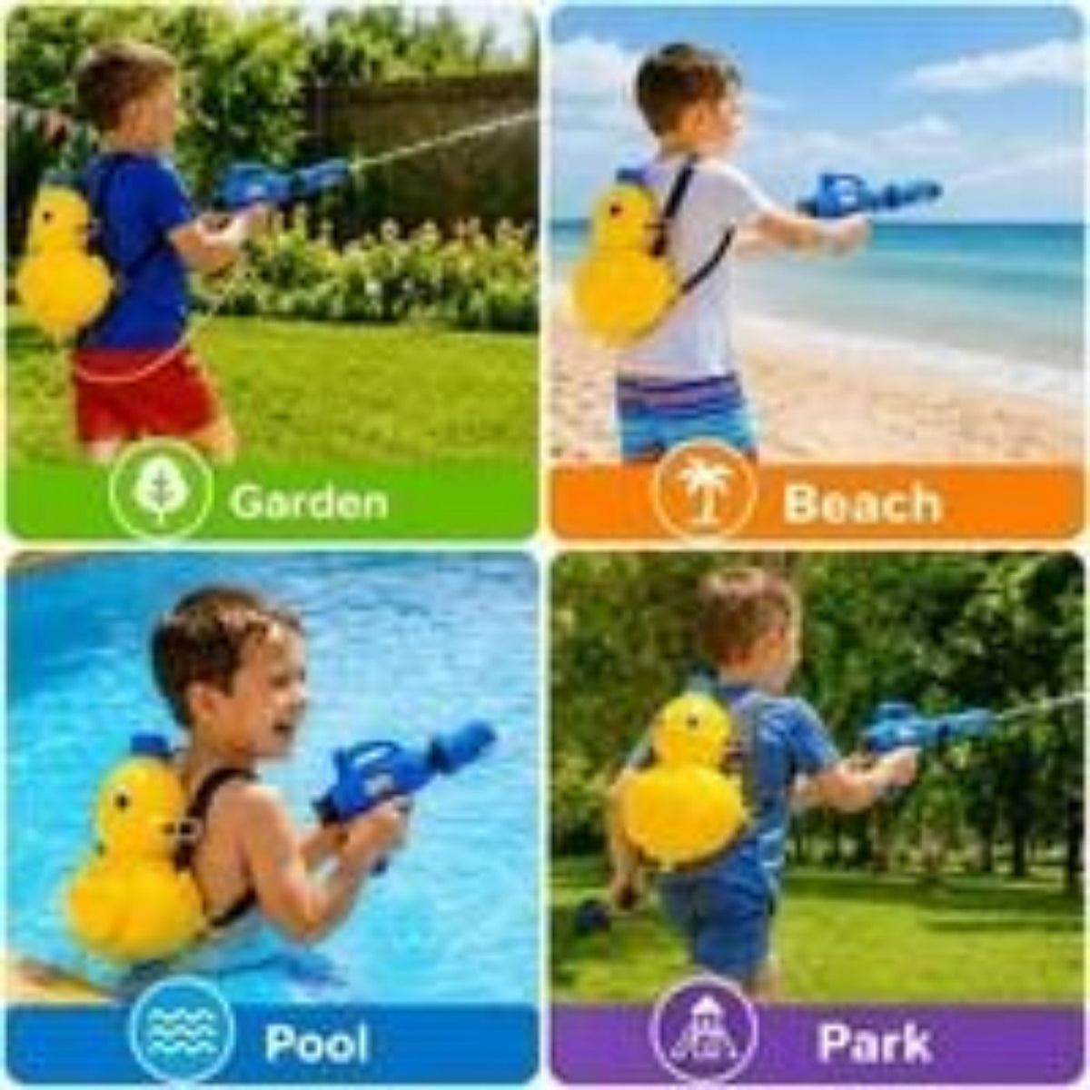 Kids Duck Backpack Water Blaster – Pump Action Outdoor Summer Toy