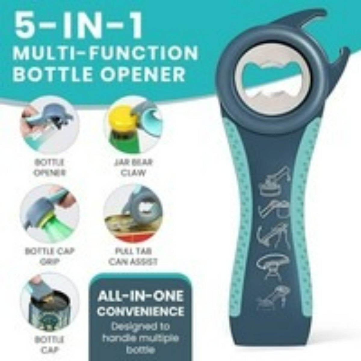 Multi-Function Jar & Bottle Opener – Arthritis & Grip Aid Kitchen Tool