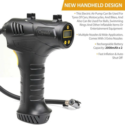 Cordless Tyre Inflator 150PSI Digital Air Compressor Auto Shut-Off Car