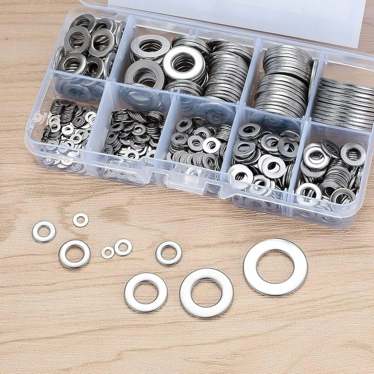 784pc Stainless Steel Washer Assortment Set - Flat, Lock & Spacer Washers Kit