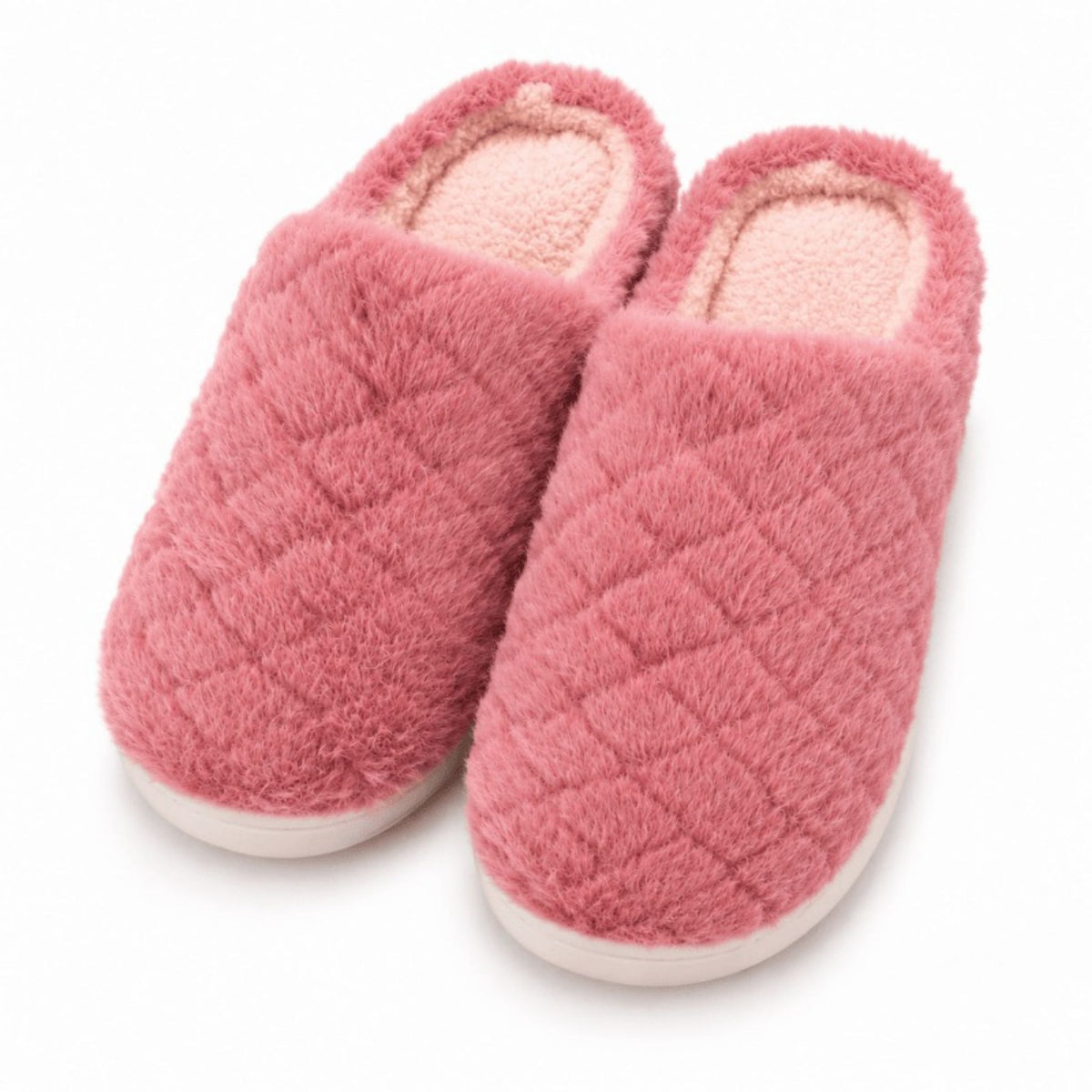 Women's Fluffy Slippers Warm Cosy Soft Indoor Slip-On House Shoes UK 3–7