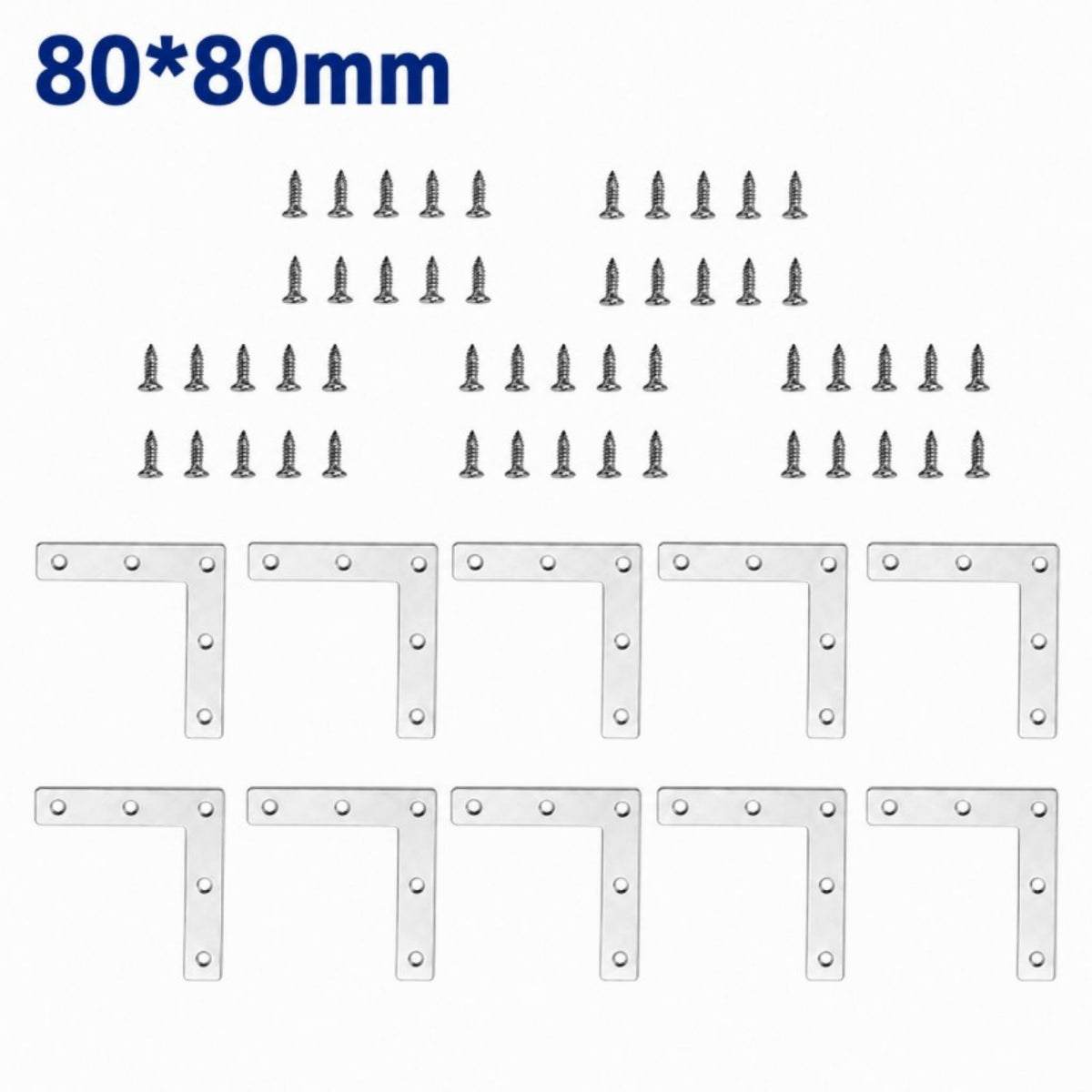 Stainless Steel L Shape Corner Brackets Flat Right Angle Plates 3 Sizes