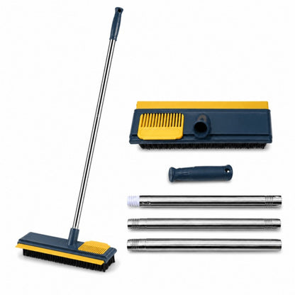 Long Handle Floor Scrub Brush Squeegee & Hair Cleaning Comb Stiff Bristle