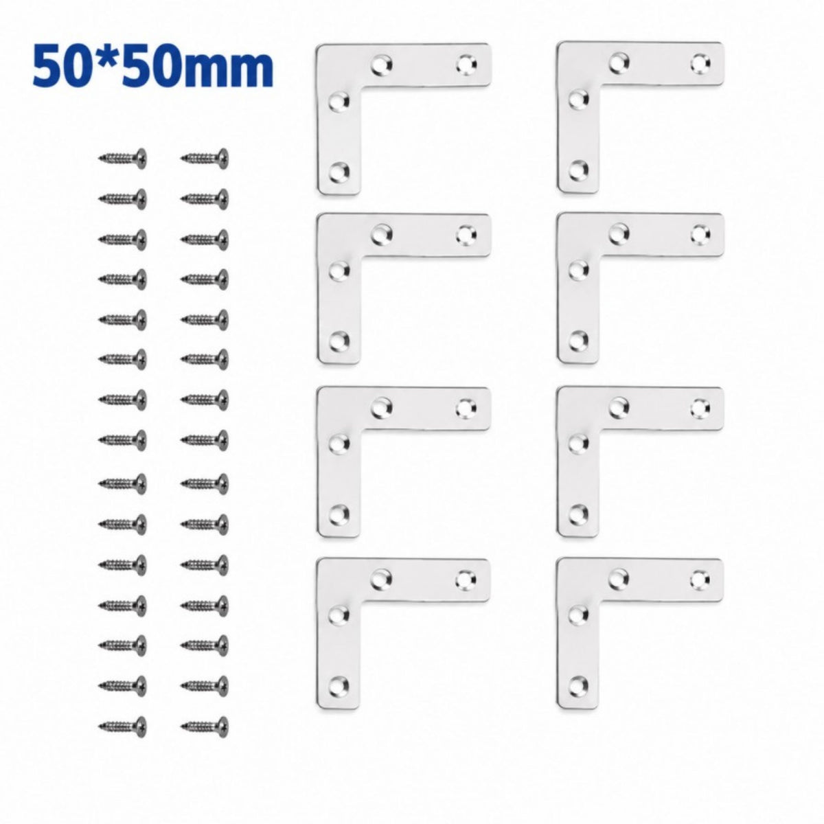 Stainless Steel L Shape Corner Brackets Flat Right Angle Plates 3 Sizes