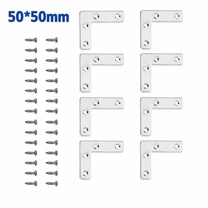 Stainless Steel L Shape Corner Brackets Flat Right Angle Plates 3 Sizes