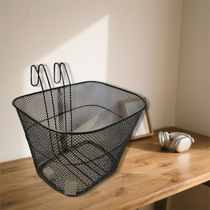 Bike Basket Lift-Off Front Detachable Metal Bicycle Basket 24 x 33 x 25.5cm