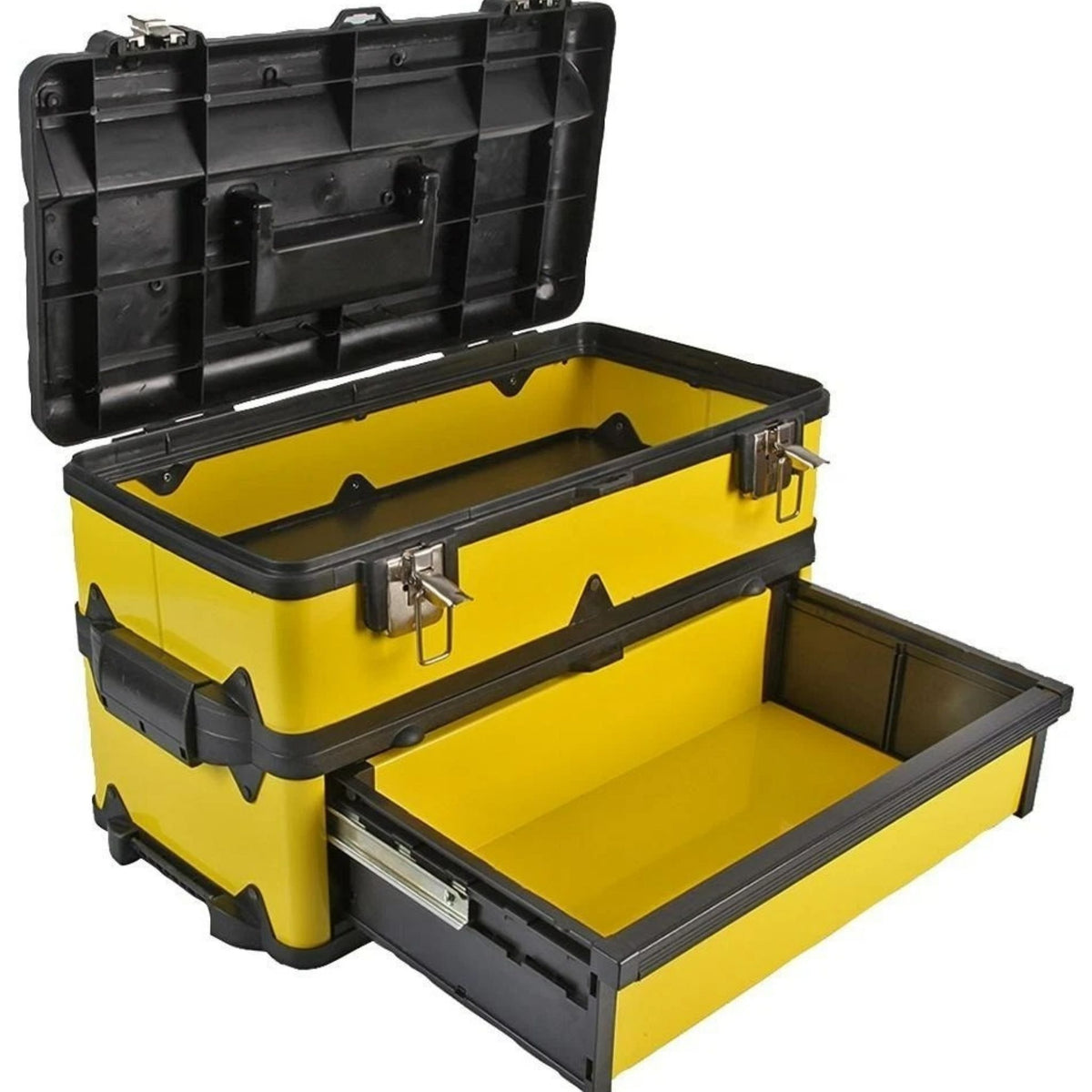 Heavy Duty Rolling Tool Box on Wheels 3 Section Telescopic Handle Case