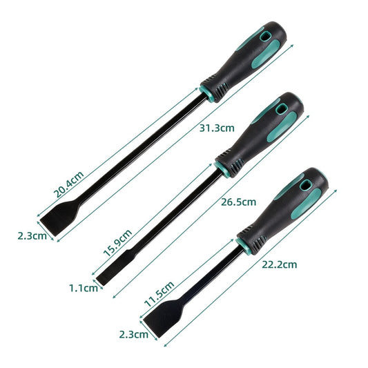 3 Piece Cleaning Blade Chisel Set – Soft Grip Handles, 3 Sizes Set