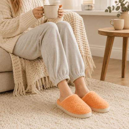 Women's Fluffy Slippers Warm Cosy Soft Indoor Slip-On House Shoes UK 3–7