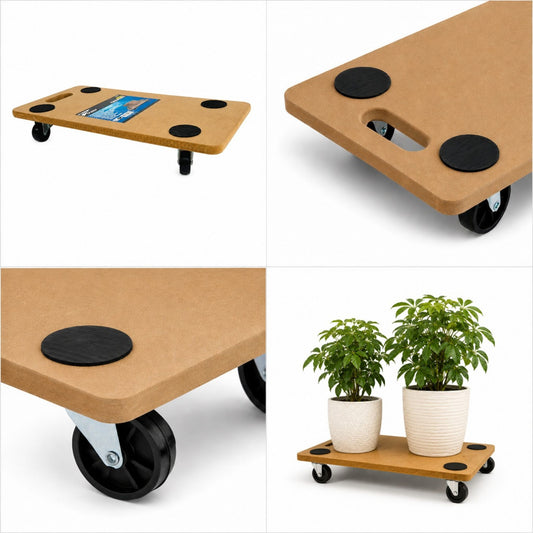 Heavy Duty Dolly Trolley Platform 200KG Wheeled Wooden Board Transporter