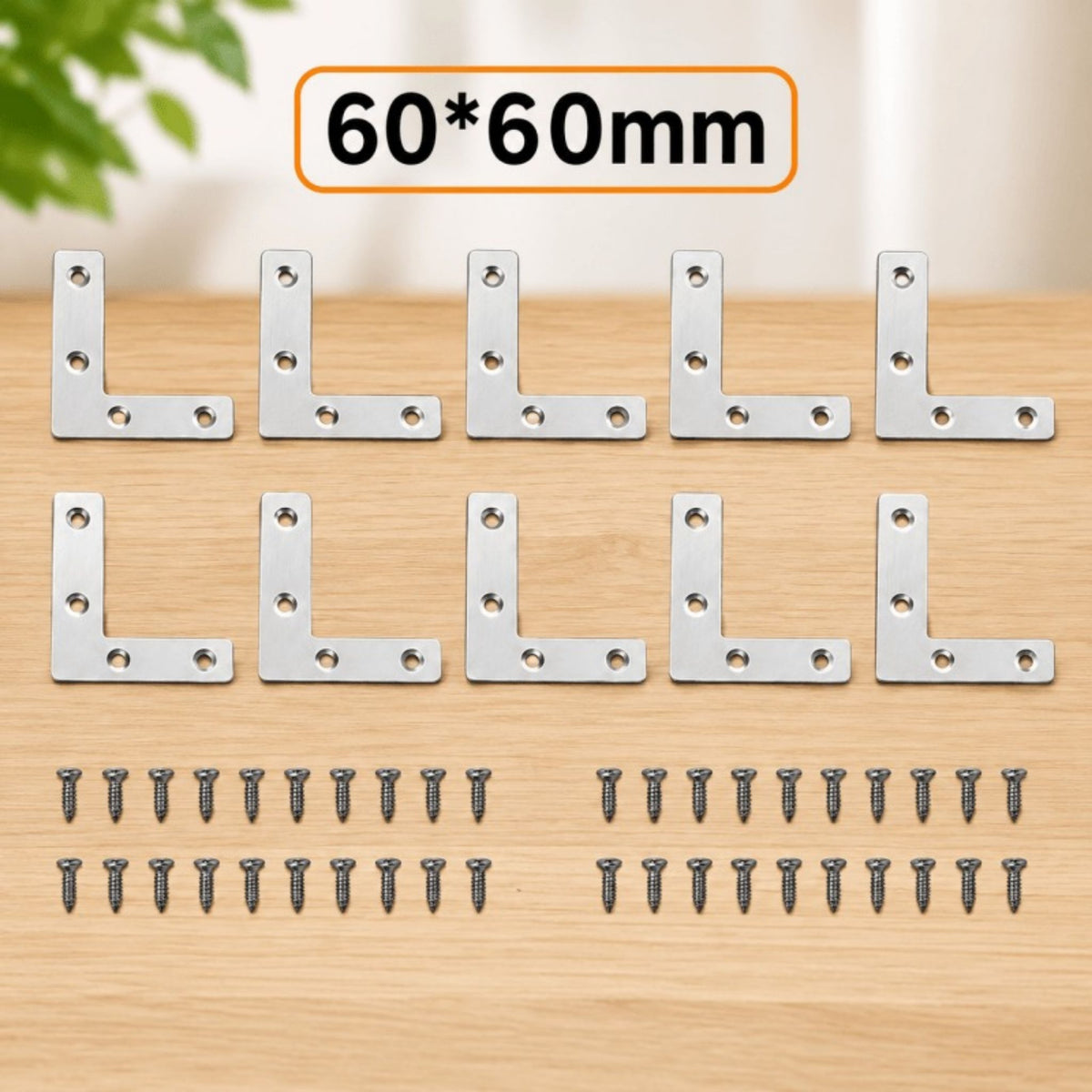Stainless Steel L Shape Corner Brackets Flat Right Angle Plates 3 Sizes
