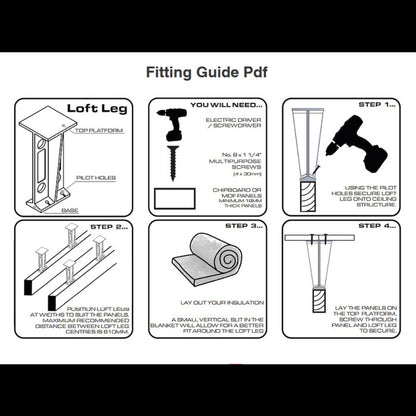 Adjustable Loft Board Support Legs, 175mm – Pack of 12