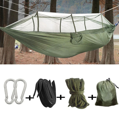 Double Camping Hammock with Mosquito Net 2 Person Lightweight 440lbs Portable