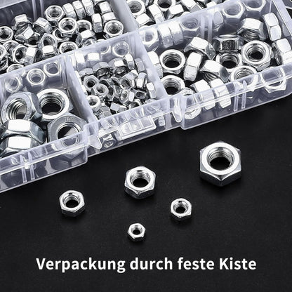 200Pcs Hex Nuts Set M3 M4 M5 M6 M8 Stainless Steel Assorted Nut Kit UK