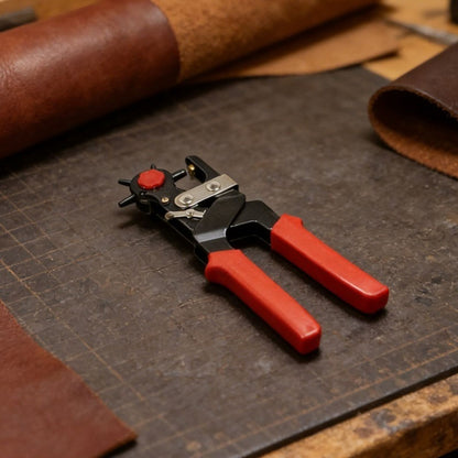 Revolving Leather Hole Punch Plier Belt Strap 6 Sizes 2.5-5mm DIY Craft Tool