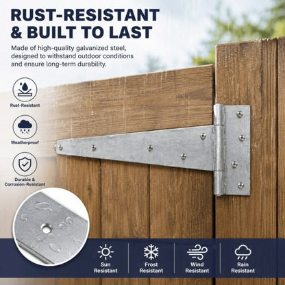 Heavy Duty T Hinges 18" (Pair) – for Gates, Sheds, Fences & Doors, Screws Included