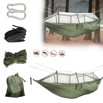 Double Camping Hammock with Mosquito Net 2 Person Lightweight 440lbs Portable