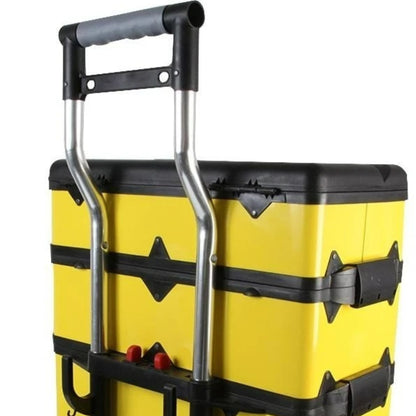 Heavy Duty Rolling Tool Box on Wheels 3 Section Telescopic Handle Case