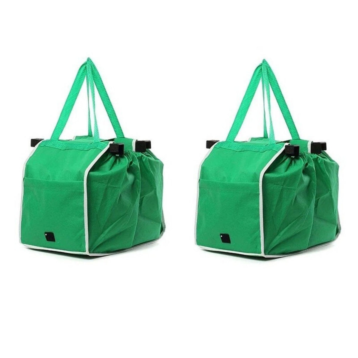 Reusable Trolley Shopping Bags 2 Pack Foldable Clip On Car Boot Supermarket