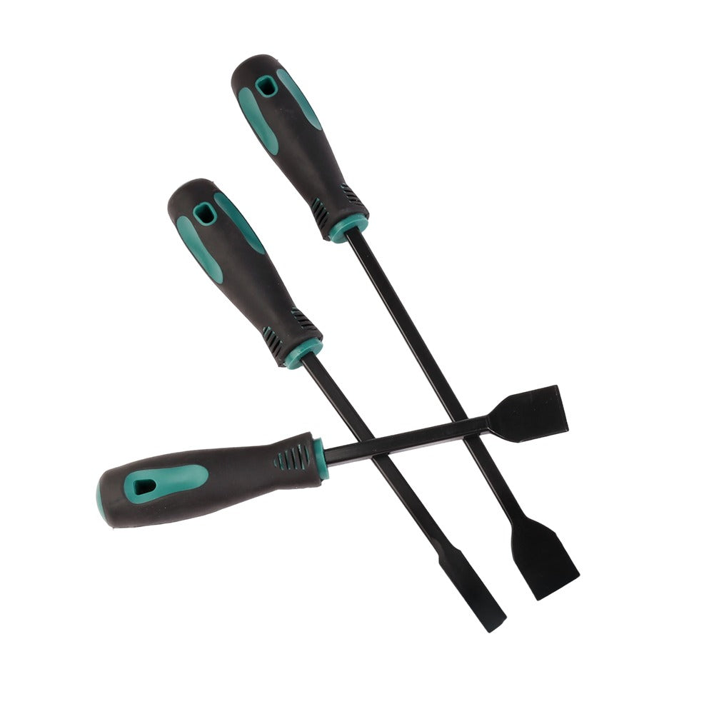 3 Piece Cleaning Blade Chisel Set Soft Grip Black Green 31.3cm 26.5cm 22.2cm